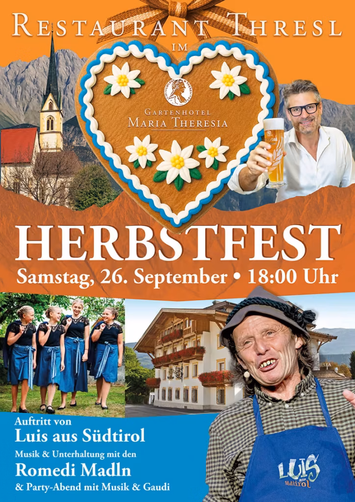 Herbstfest am 26.09.2026 im Restaurant Thresl | Gartenhotel Maria Thersia